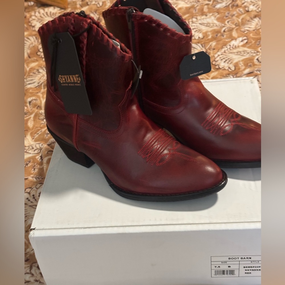 Shyanne Deep Red Leather Boots